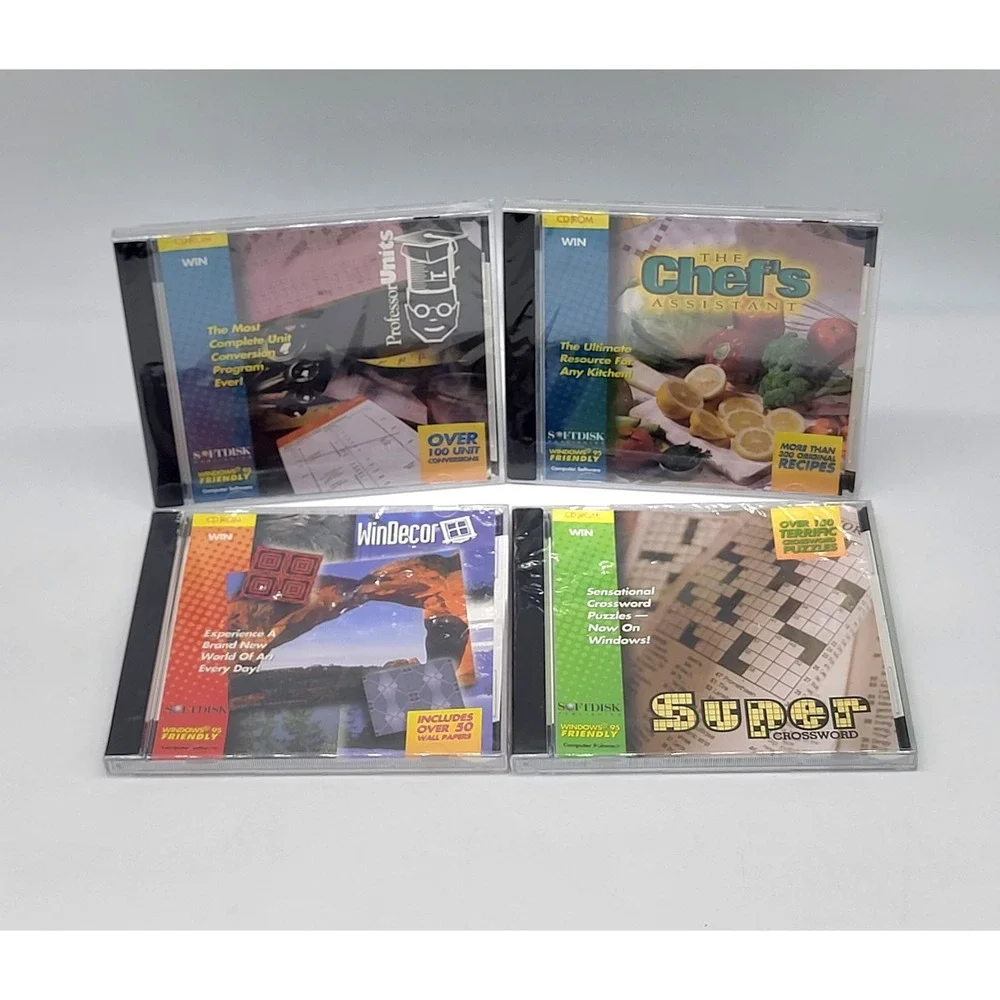 Vintage Computer Software Cd-Roms By Softdisk Publishing New & Sealed